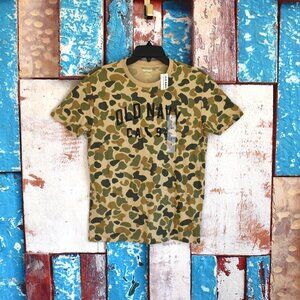 Men's Old Navy Camo Logo Graphic T-Shirt Short Sleeve SMALL Green Camo NEW